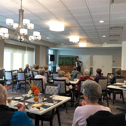 A man singing on an event
