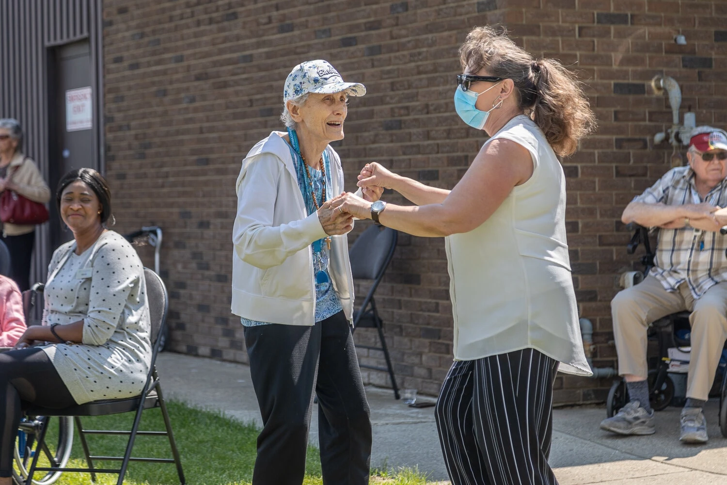 A group of senior citizens enjoying at party